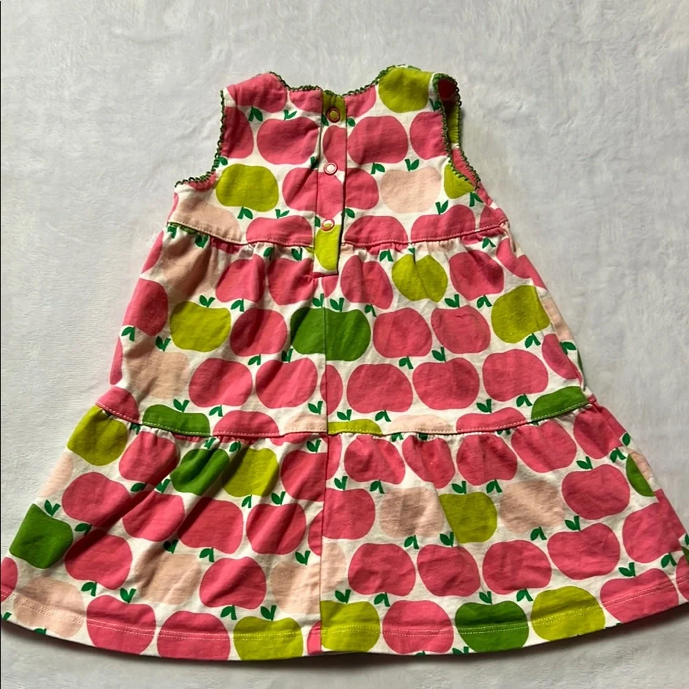Mini Boden vintage Apple Print Dress and Bloomers Set stitching detail vintage